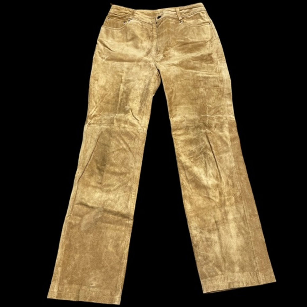 Newport News Women’s Brown 10P Easy Style Lined Leather Pants***